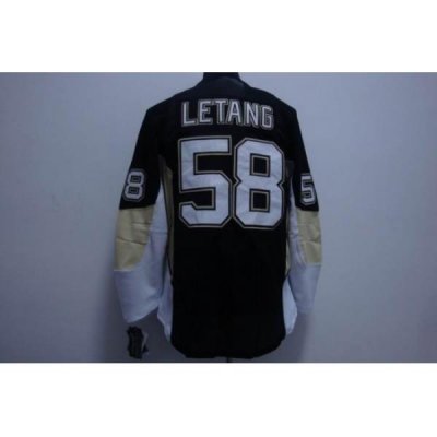 RBK Pittsburgh Penguins #58 Letang black STANLEY CUP Jersey