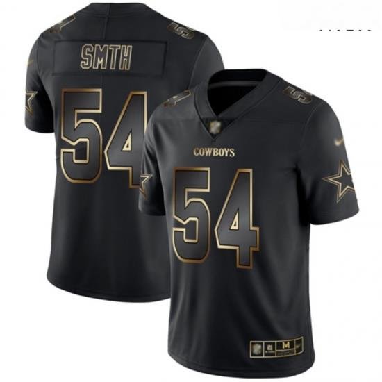 Cowboys 54 Jaylon Smith Black Gold Men Stitched Football Vapor Untouchable Limited Jersey