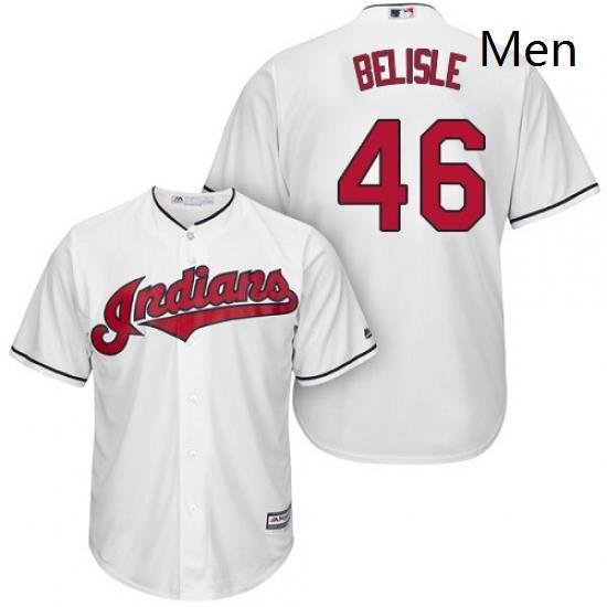 Mens Majestic Cleveland Indians 46 Matt Belisle Replica White Home Cool Base MLB Jersey