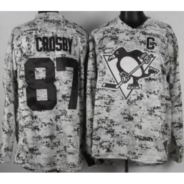 Pittsburgh Penguins 87 Sidney Crosby White Camo NHL Jersey