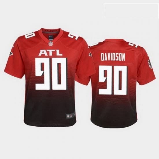 youth marlon davidson atlanta falcons red 2nd alternate game jersey