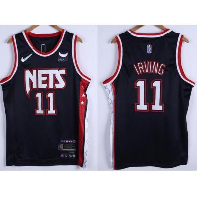 Men Brooklyn Nets Kyrie Irving #11 75th Anniversary Swingman Stitched Basketball Jersey