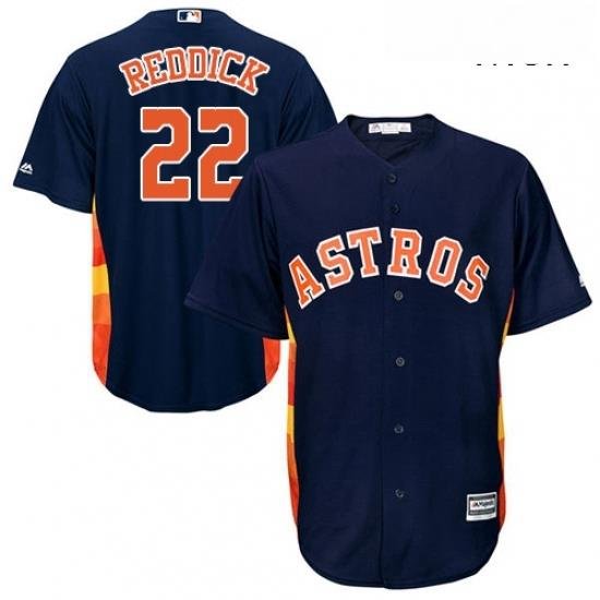 Mens Majestic Houston Astros 22 Josh Reddick Replica Navy Blue Alternate Cool Base MLB Jersey