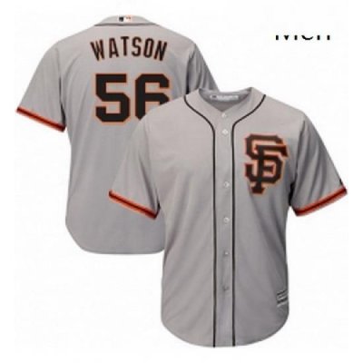 Mens Majestic San Francisco Giants 56 Tony Watson Replica Grey Road 2 Cool Base MLB Jersey