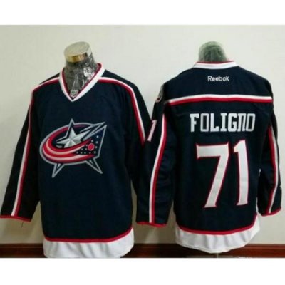 Blue Jackets #71 Nick Foligno Navy Blue Home Stitched NHL Jersey