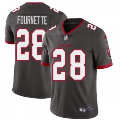 Men Tampa Bay Buccaneers 28 Leonard Fournette Men Nike Pewter Alternate Vapor Limited Jersey