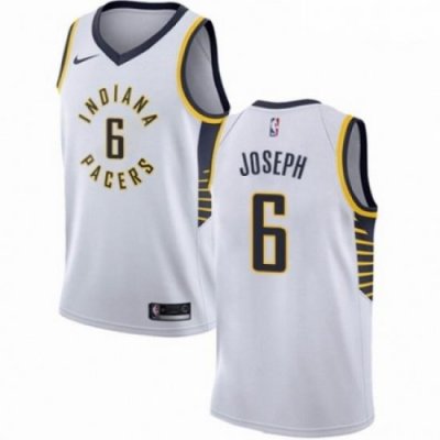 Mens Nike Indiana Pacers 6 Cory Joseph Authentic White NBA Jersey Association Edition