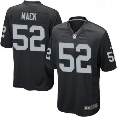 Mens Nike Oakland Raiders 52 Khalil Mack Game Black Team Color NFL Jersey