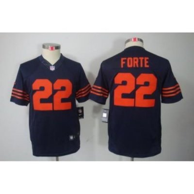 Nike Youth Chicago Bears #22 Matt Forte Blue LIMITED Jerseys(Orange Number)