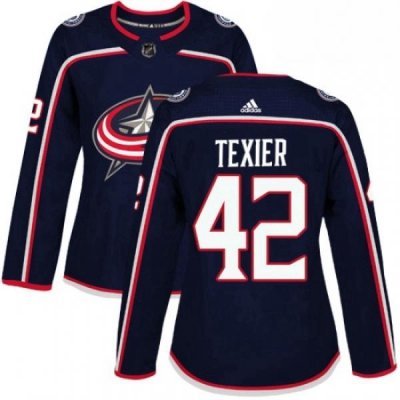 Womens Adidas Columbus Blue Jackets 42 Alexandre Texier Authentic Navy Blue Home NHL Jersey