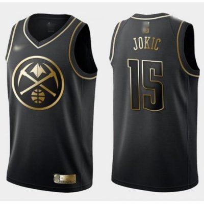 Nuggets #15 Nikola Jokic Black Gold Basketball Swingman Limited Edition Jersey