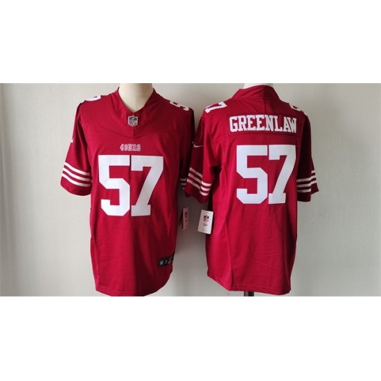 Men San Francisco 49ers 57 Dre Greenlaw Red 2024 F U S E  Vapor Untouchable Limited Stitched Football Jersey