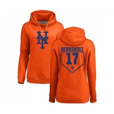 MLB Women Nike New York Mets 17 Keith Hernandez Orange RBI Pullover Hoodie