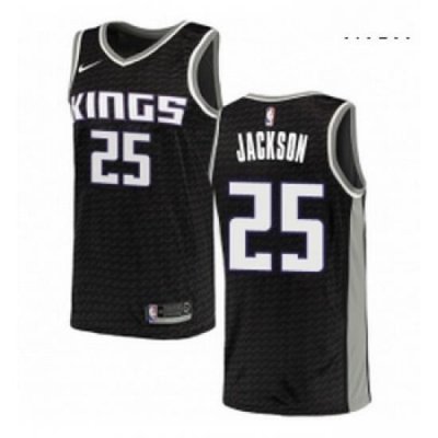 Mens Nike Sacramento Kings 25 Justin Jackson Authentic Black NBA Jersey Statement Edition