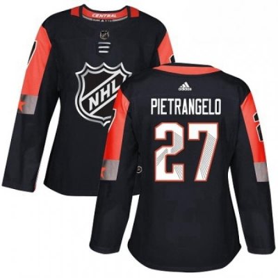 Womens Adidas St Louis Blues 27 Alex Pietrangelo Authentic Black 2018 All Star Central Division NHL Jersey