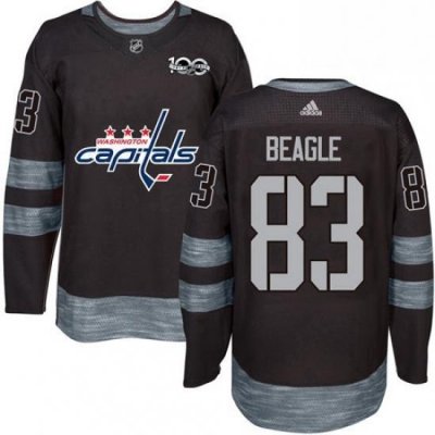 Mens Adidas Washington Capitals 83 Jay Beagle Authentic Black 1917 2017 100th Anniversary NHL Jersey