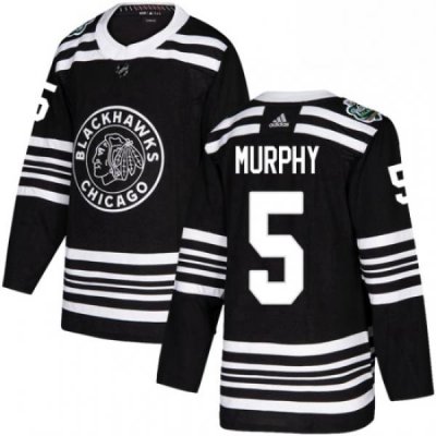 Mens Adidas Chicago Blackhawks 5 Connor Murphy Authentic Black 2019 Winter Classic NHL Jersey