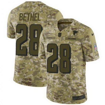 Nike Falcons #28 Justin Bethel Camo Mens Stitched NFL Limited 2018 Salute To Service Jersey