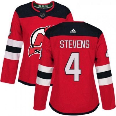 Womens Adidas New Jersey Devils 4 Scott Stevens Authentic Red Home NHL Jersey