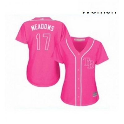 Womens Tampa Bay Rays 17 Austin Meadows Replica Pink Fashion Cool Base Baseball Jersey