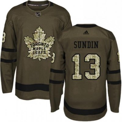 Youth Adidas Toronto Maple Leafs 13 Mats Sundin Authentic Green Salute to Service NHL Jersey