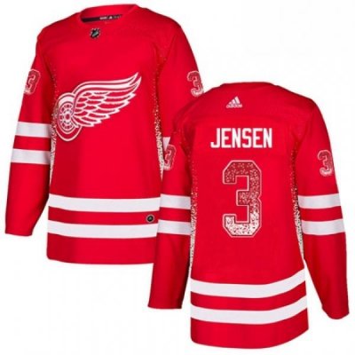 Mens Adidas Detroit Red Wings 3 Nick Jensen Authentic Red Drift Fashion NHL Jersey