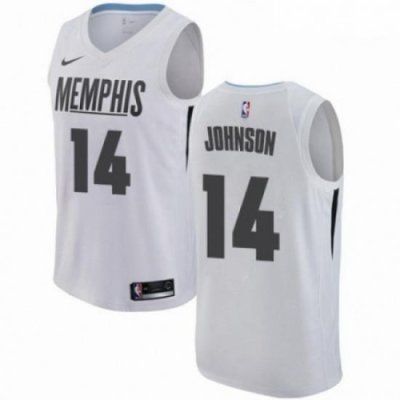 Mens Nike Memphis Grizzlies 14 Brice Johnson Swingman White NBA Jersey City Edition