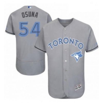 Mens Majestic Toronto Blue Jays 54 Roberto Osuna Authentic Gray 2016 Fathers Day Fashion Flex Base MLB Jersey