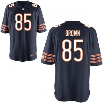 Men's NIKE Chicago Bears #85 DANIEL BROWN Navy Blue Game JERSEY