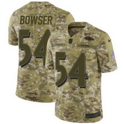 Nike Ravens #54 Tyus Bowser Camo Mens Stitched NFL Limited 2018 Salute To Service Jersey