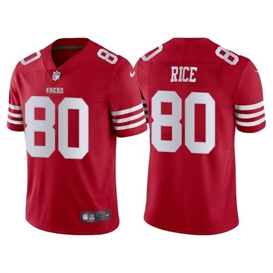 Men San Francisco 49ers 80 Jerry Rice 2022 New Scarlet Vapor Untouchable Stitched Football Jersey