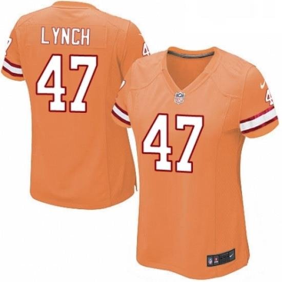 Womens Nike Tampa Bay Buccaneers 47 John Lynch Game Orange Glaze Alternate NFL Jersey