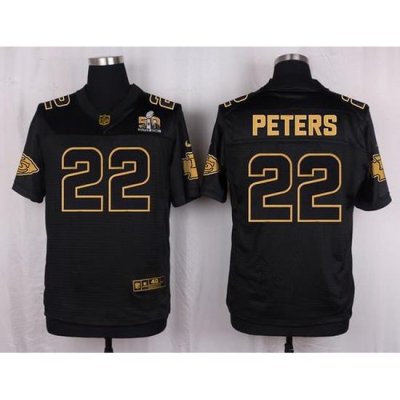 Nike Chiefs #22 Marcus Peters Black Mens Stitched NFL Elite Pro Line Gold Collection Jersey