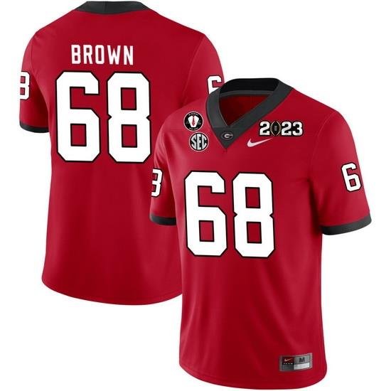 Men #68 Chris Brown Georgia Bulldogs 2022-23 CTP National Championship Football Jerseys