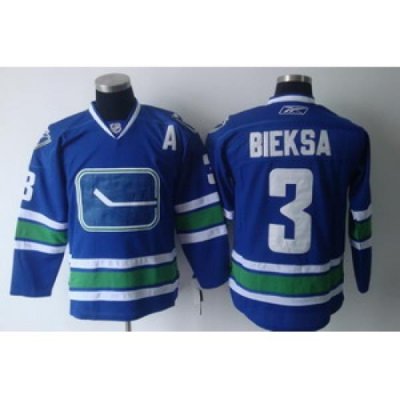 Vancouver Canucks 3 Kevin Bieksa Blue Jersey A Patch 3Rd