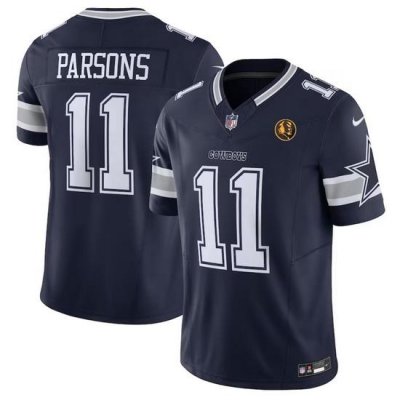 Men Dallas Cowboys 11 Micah Parsons Navy 2023 F U S E  With John Madden Patch Vapor Limited Stitched Football Jersey