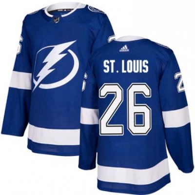 Mens Adidas Tampa Bay Lightning 26 Martin St Louis Authentic Royal Blue Home NHL Jersey