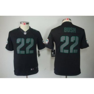 Youth Nike Miami Dolphins 22# Reggie Bush Black Impact Limited Jerseys