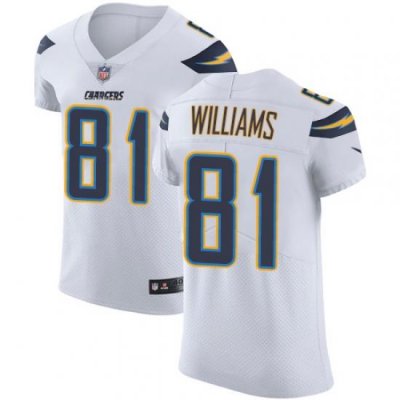 Nike Chargers #81 Mike Williams White Mens Stitched NFL Vapor Untouchable Elite Jersey