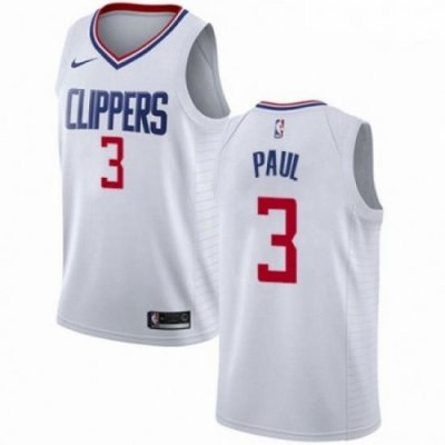 Mens Nike Los Angeles Clippers 3 Chris Paul Swingman White NBA Jersey Association Edition