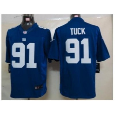 Nike NeW York Giants 91 Justin Tuck Blue Limited NFL Jersey