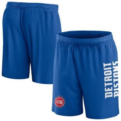 Men Detroit Pistons Royal Post Up Mesh Shorts