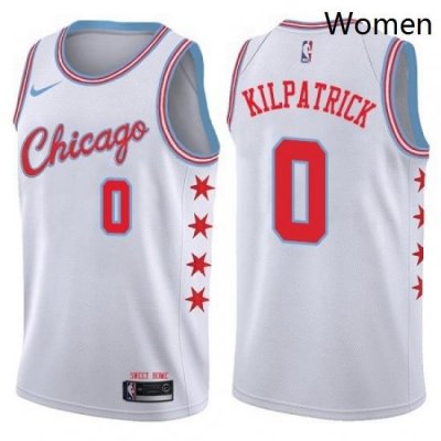 Womens Nike Chicago Bulls 0 Sean Kilpatrick Swingman White NBA Jersey City Edition