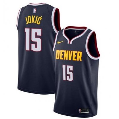 Men's Nike Nikola Jokic Navy Denver Nuggets #15 Swingman Jersey Icon Edition