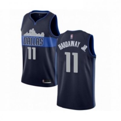 Mens Dallas Mavericks 11 Tim Hardaway Jr Authentic Navy Blue Basketball Jersey Statement Edition