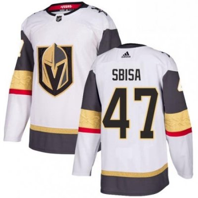 Mens Adidas Vegas Golden Knights 47 Luca Sbisa Authentic White Away NHL Jersey