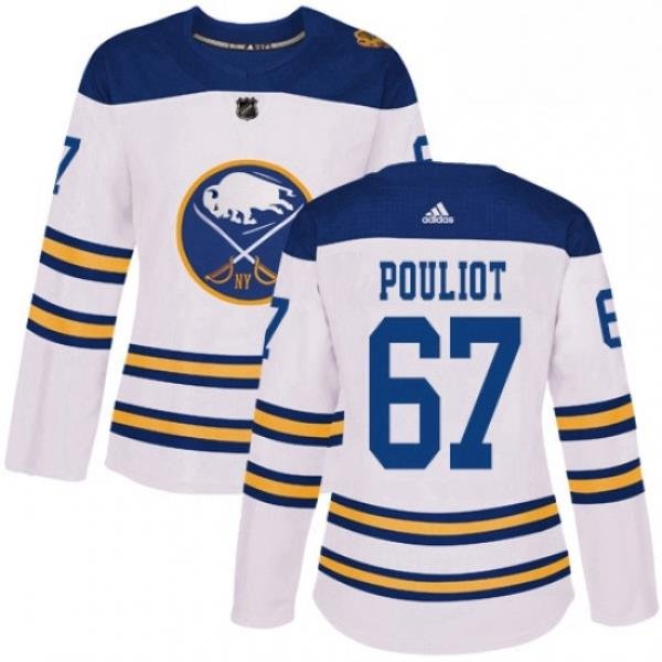 Womens Adidas Buffalo Sabres 67 Benoit Pouliot Authentic White 2018 Winter Classic NHL Jersey