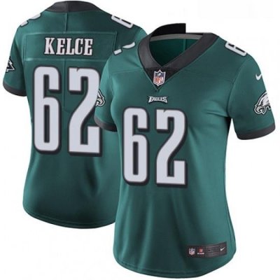 Womens Nike Philadelphia Eagles 62 Jason Kelce Midnight Green Team Color Vapor Untouchable Limited Player NFL Jersey