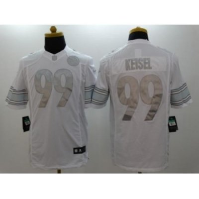 Nike Pittsburgh Steelers 99 Brett Keisel White Game Platinum NFL Jersey