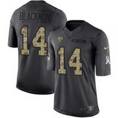 Nike Jaguars #14 Justin Blackmon Black Youth Stitched NFL Limited 2016 Salute to Service Jersey